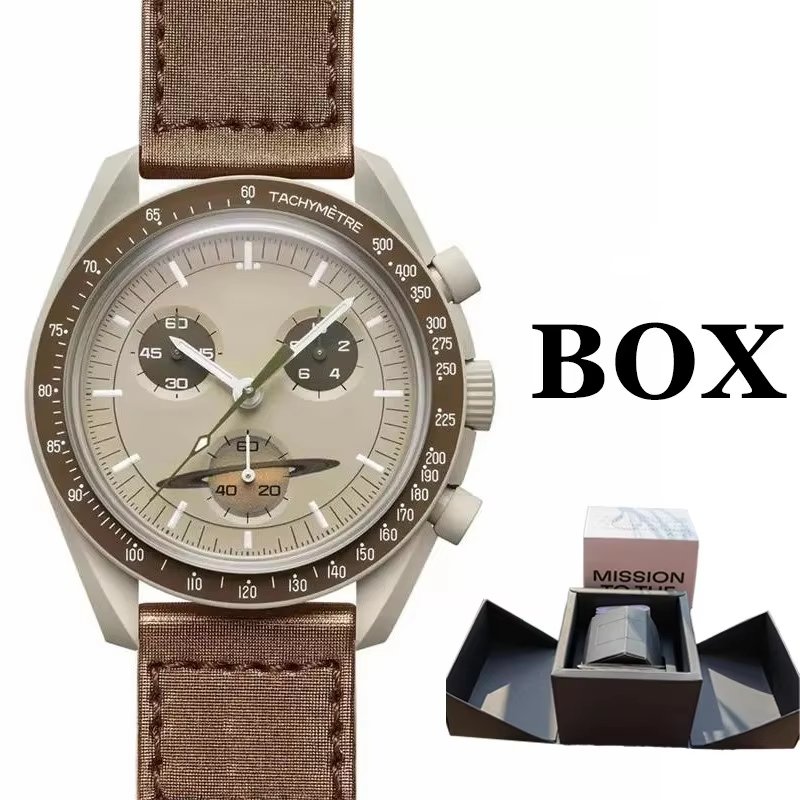 Moon Earth Jupiter Saturn Neptune Pluto Men's Quartz Watch Omegasx Color Disk Wholesale