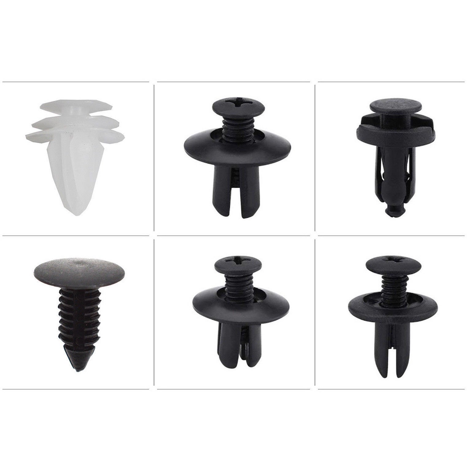 C0013 100PCS HE26 Mixed car Auto Fastener Clip Body Push Retainer car clips Plastic rivet Bumper Door Trim Panel Fastener Kit