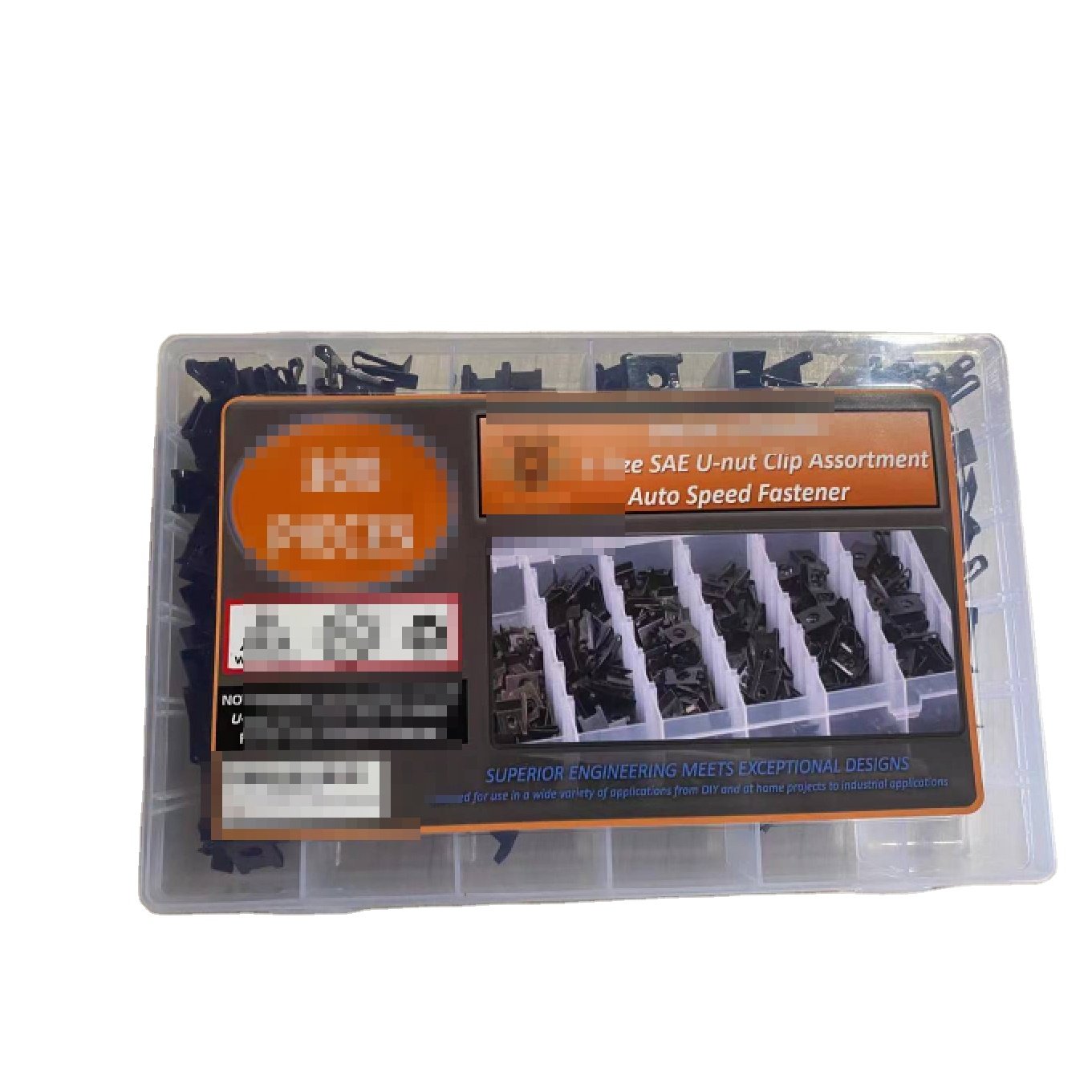 225 Pcs U-Type Nut Clip Assortment 6 Sizes Fastener Speed Nuts for Auto Car Metric Measurement System