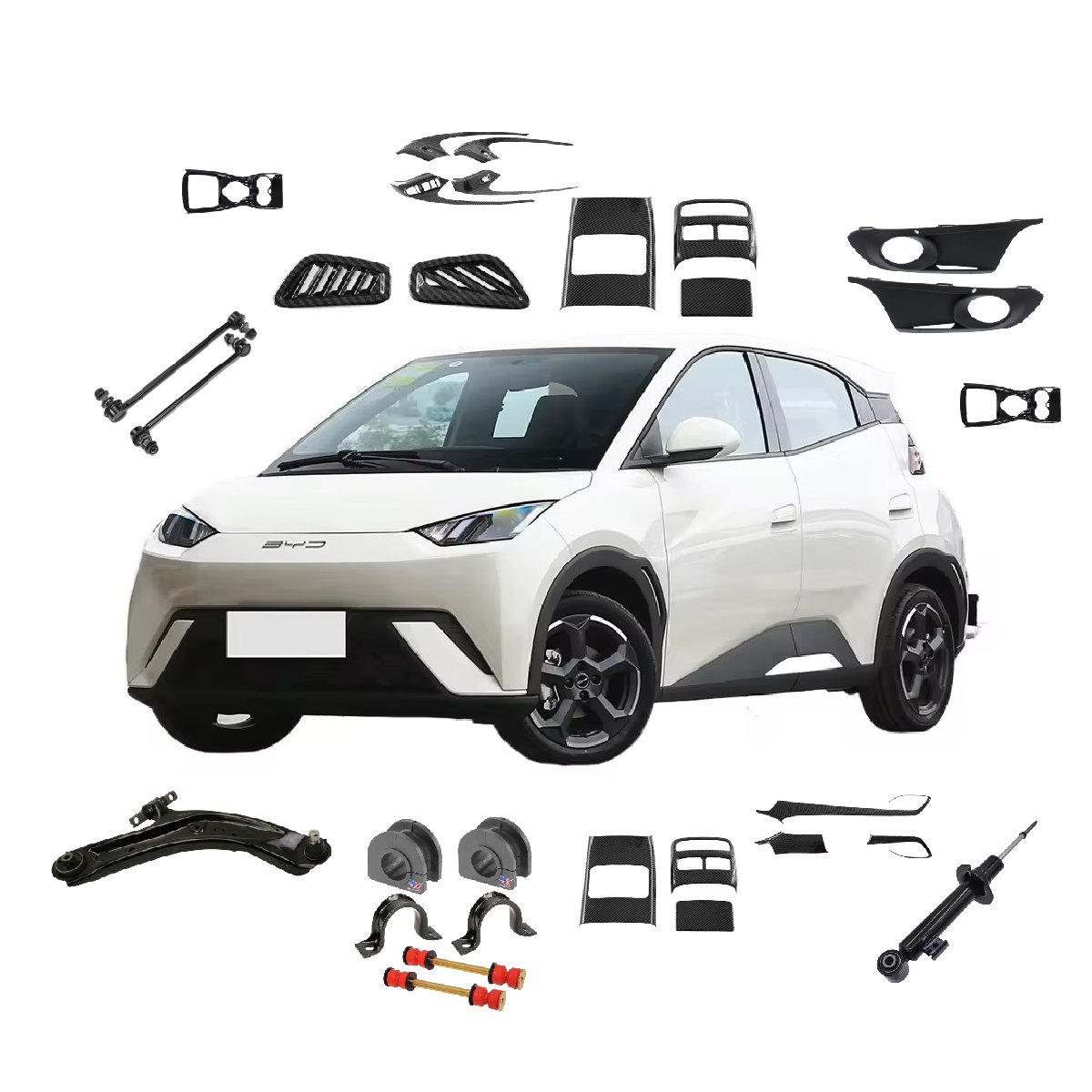 Auto Universal Parts New Energy Vehicle BYD Seagull Seal Dolphin Door Sill Guard Front Fog Light Cover Charging Port Cover