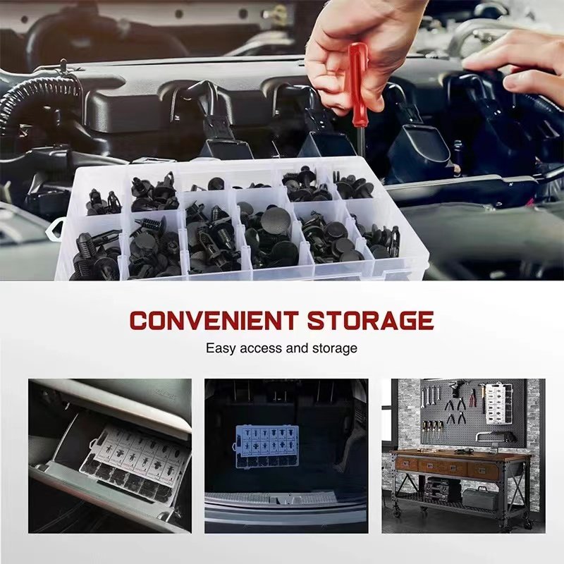 240 Piece Car Fixer Expansion Screw Replacement Kit Bumper Push Rivet Clip with 5 Piece Fastener Remover High Quality