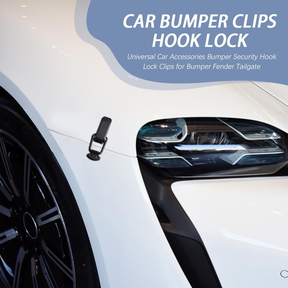 Car Bumper Clips,Bumper Quick Release,Front Rear Bumper Fastener Kit,Carbon Fiber Car Bumper Security Hook Lock Clips