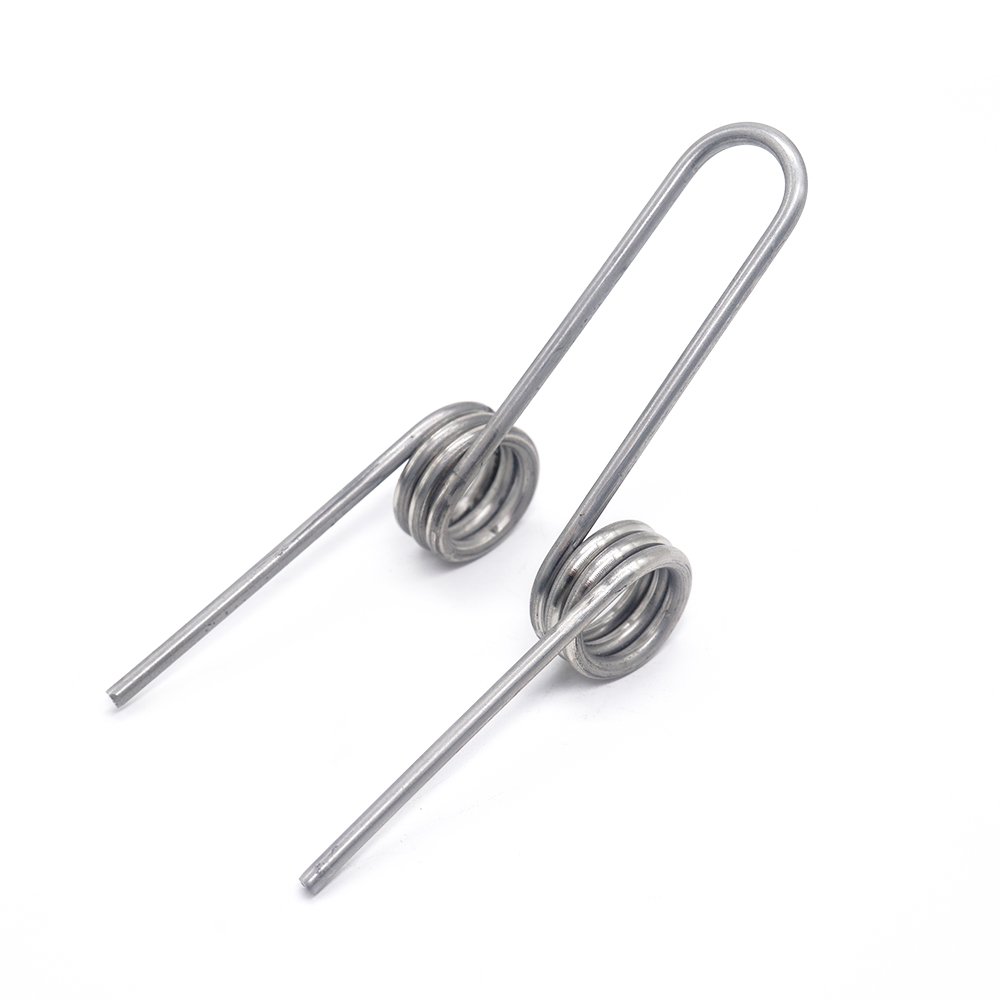 OEM Customized Stainless Steel Torsion Spring Metal Spiral Adjustable Double Twist Clip Torsion Spring