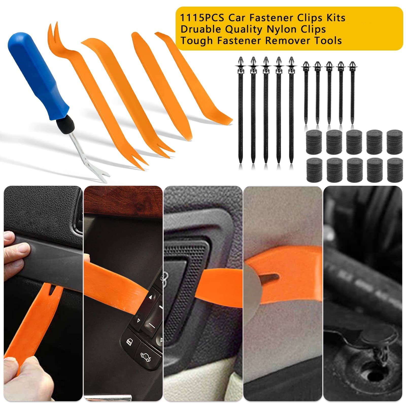 C0887 845pcs Auto Fastener & Clip Plastic Fastener Kit Mudguard Rivet Clip -Push Retainer with Fastener Remover