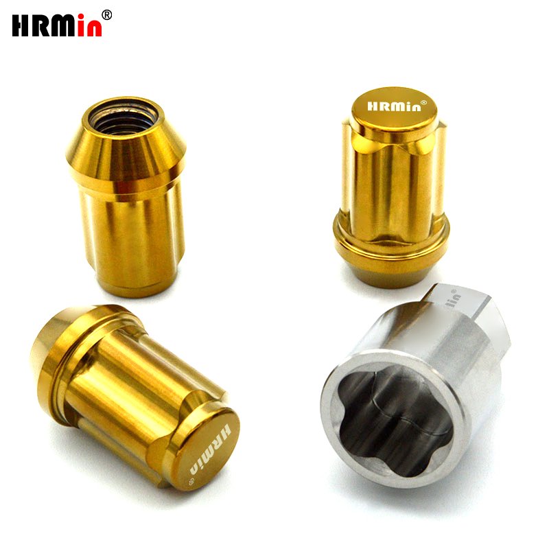 HRMin 10.9 Grade high quality Gr.5 titanium anti-theft 60 degree cone seat close end Titanium nut wheel nut lug M12*1.5*35mm