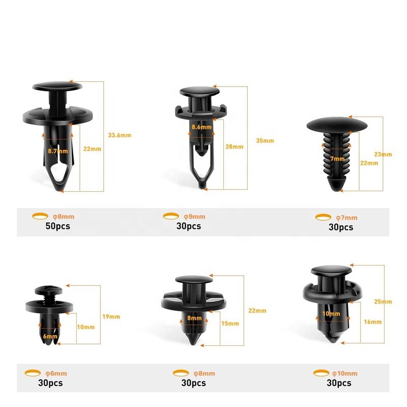 Amazon hot sale Universal Plastic Fender Clips,200 Pcs Push Bumper Fastener Rivet Clips with 6 Size Auto Body Retainer Clips