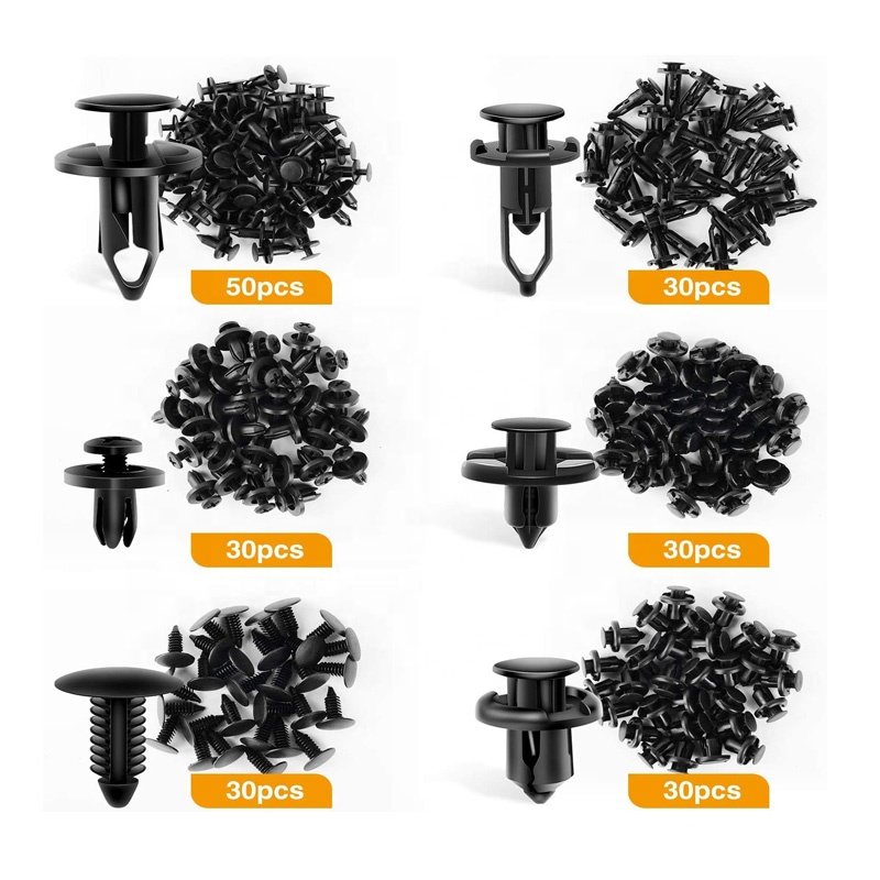 Amazon hot sale Universal Plastic Fender Clips,200 Pcs Push Bumper Fastener Rivet Clips with 6 Size Auto Body Retainer Clips