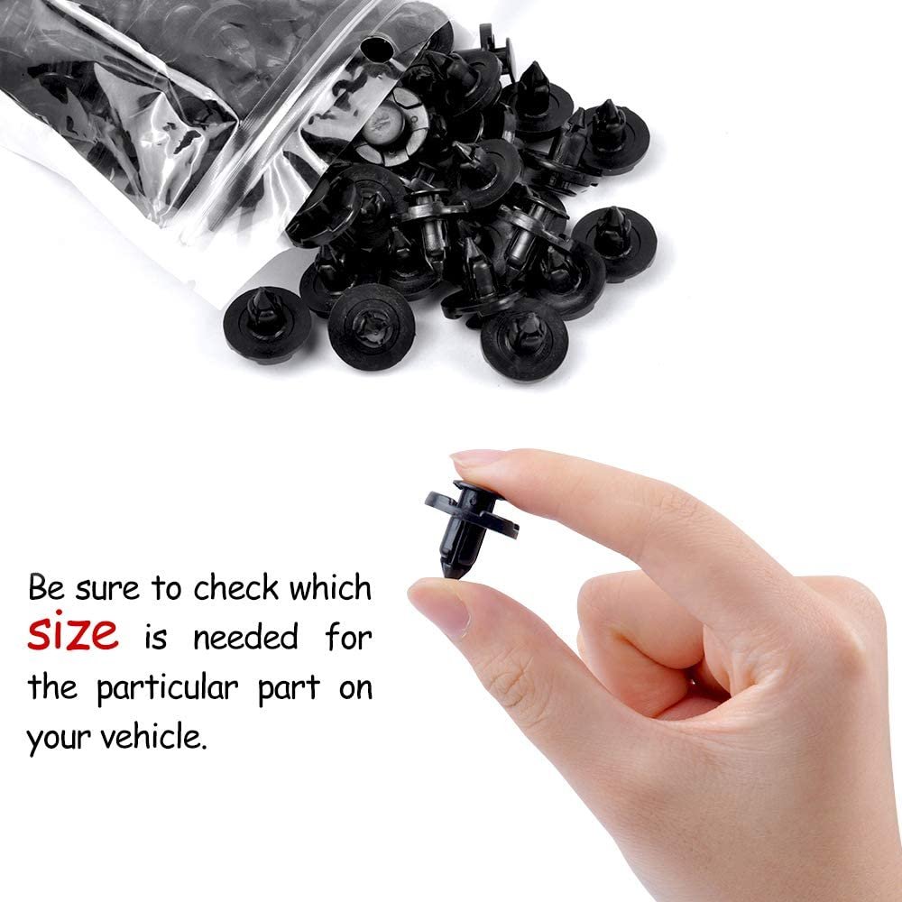 100Pcs Front Bumper & Radiator Support Retainer Clips 11296-AG000 Car Plastic Push Fender Liner 8mm Clip For Nissan & Infiniti
