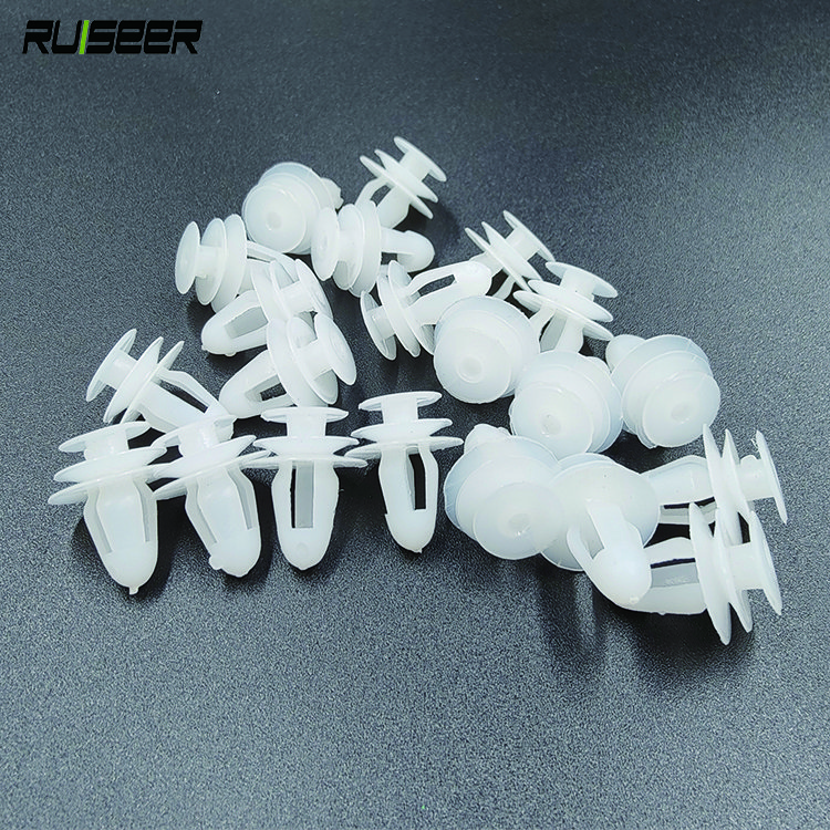 50pcs Universal Automobile Bumpers Hole White Car Door Trim Panel Clip Plastic Auto Fastener Clips Rivet Auto Fasteners for Cars