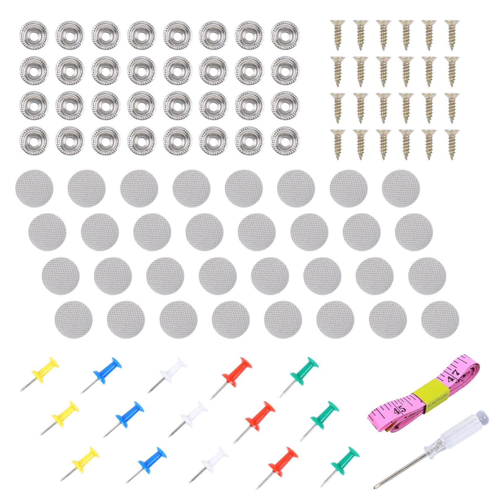 MIKKUPPA 60PCS Snap Rivets Retainer Flannelette Fixed Buckle Car Roof Headliner Repair Kit with Installation Tool