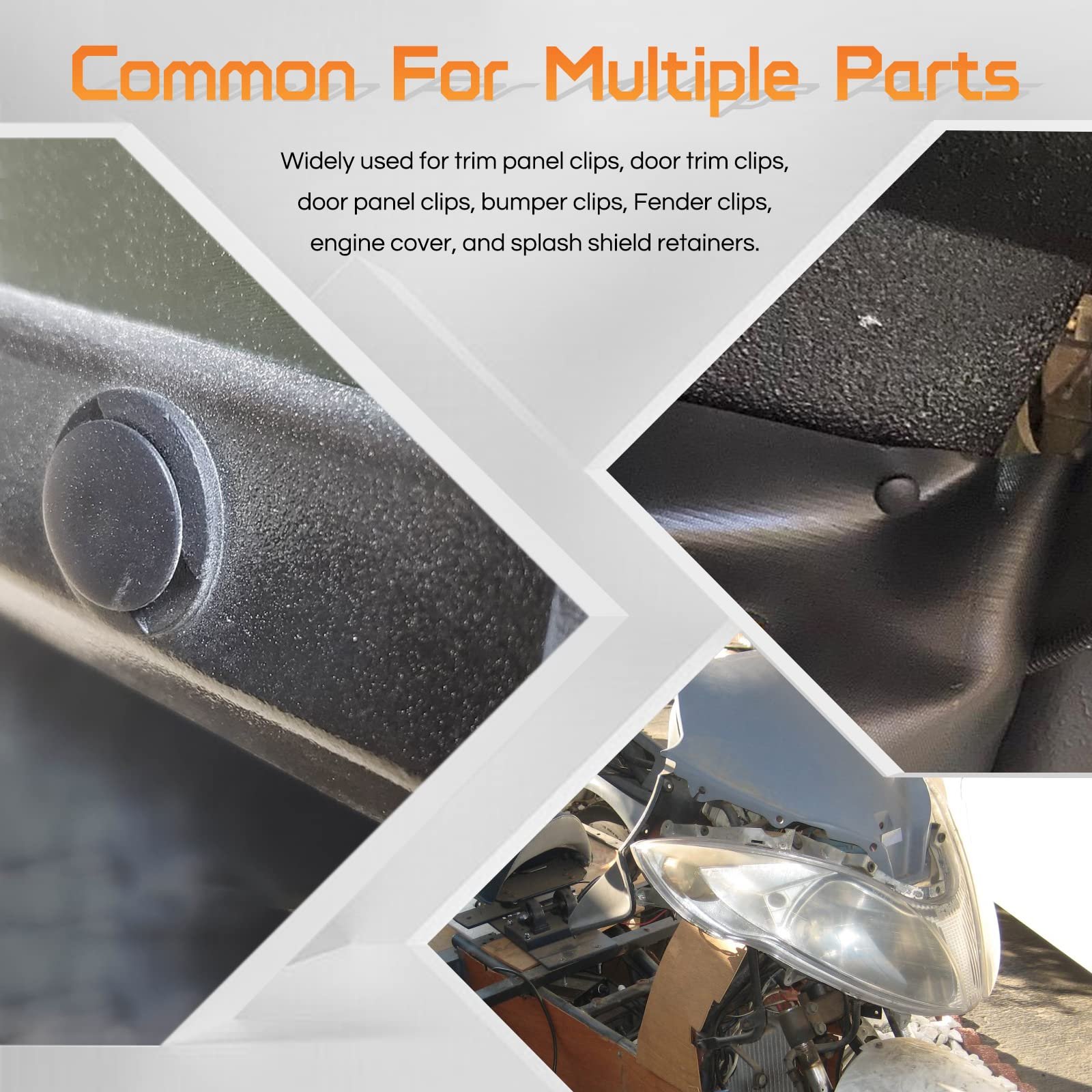 MIKKUPPA 147PCS 6 Most Common Sizes Bumper Shield Retainer Car Clips for GM Ford Honda Chrysler