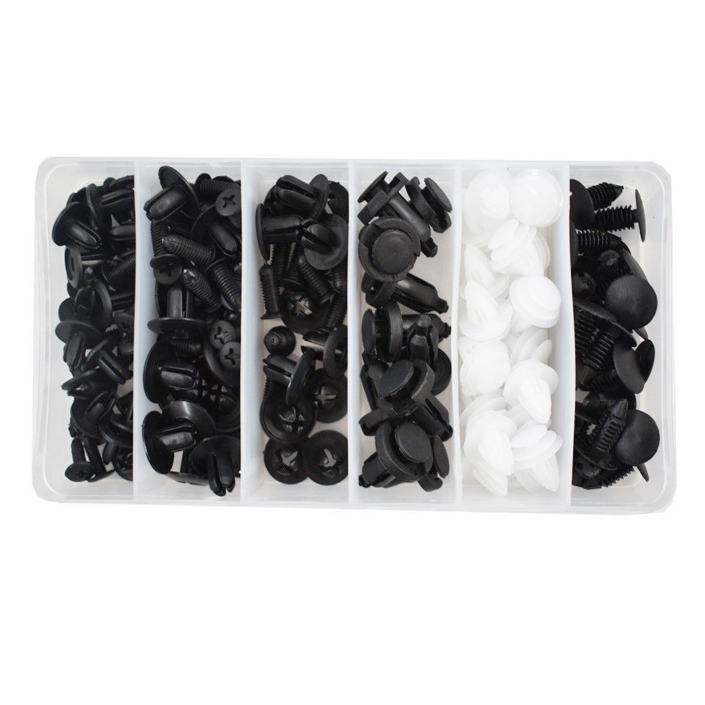 100Pcs Mixed Auto Fastener Clip Auto Body Push Retainer Pin Rivet Bumper Door Trim Panel Retainer Fastener Kit Auto Accessories