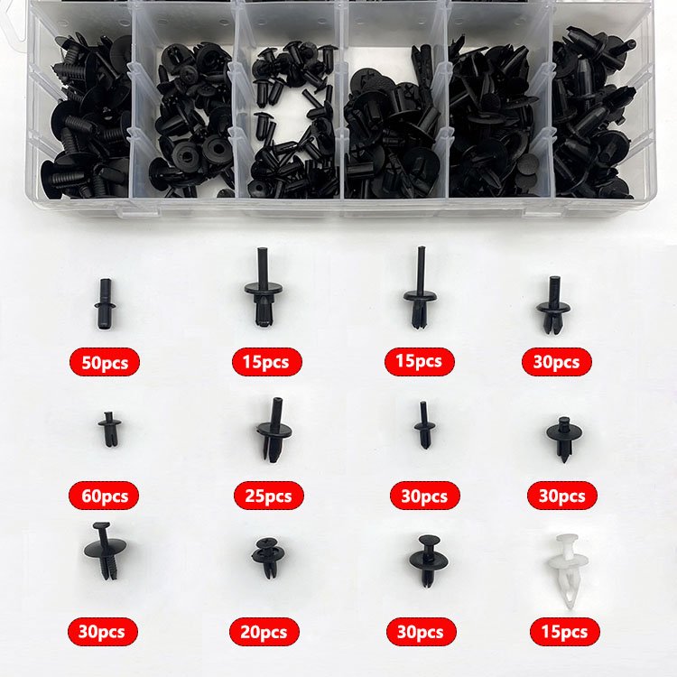 350PCS Wholesale Automotive Push Body Mixed Plastic Rivet Fender Bumper Clips Plastic car clip