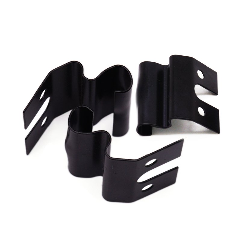 Factory Custom Stamping Parts Black Clip U Shape Spring Steel Clip for Tube