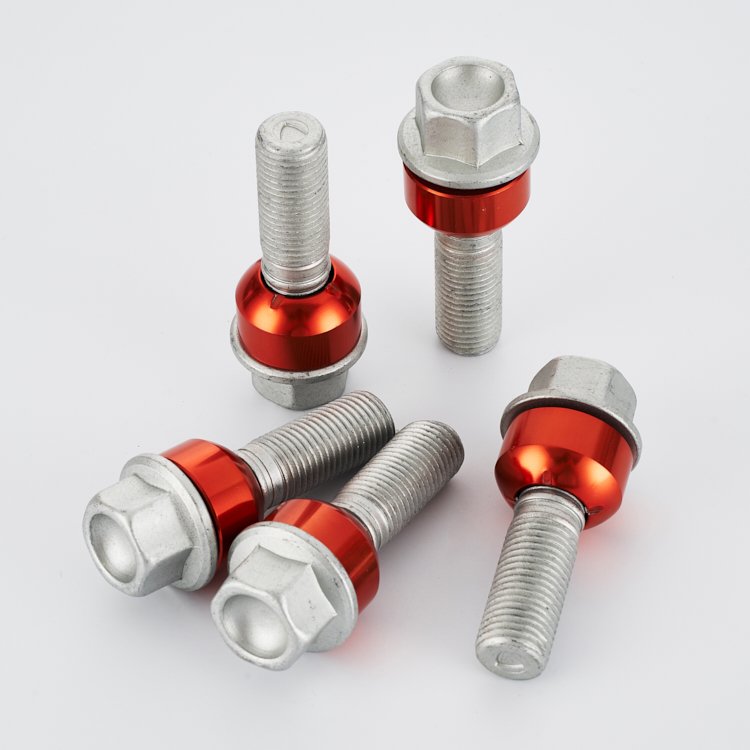 Wholesale custom trendy steel red wheel bolts cars balanced tires fasteners bolts