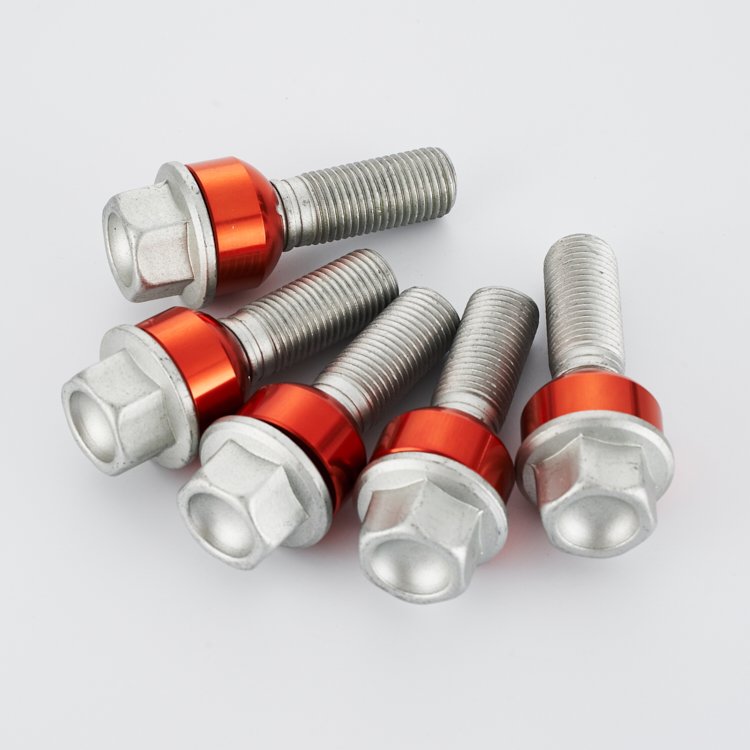 Wholesale custom trendy steel red wheel bolts cars balanced tires fasteners bolts