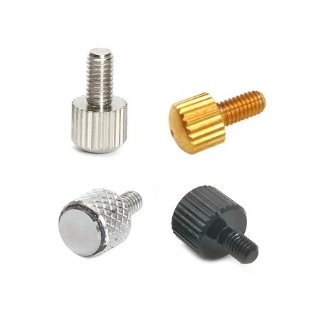 M2 M3 M4 M5 CNC Turning Fastener Aluminum Thumb Screws Knurled Threaded Custom Thumb Screw