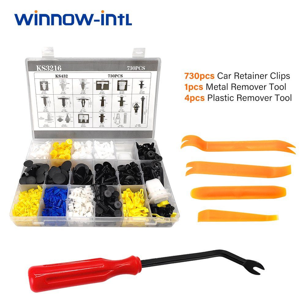 730 PCS Push-Type Retainer Auto Parts Clips Auto Car Clips Plastic Automotive Fasteners