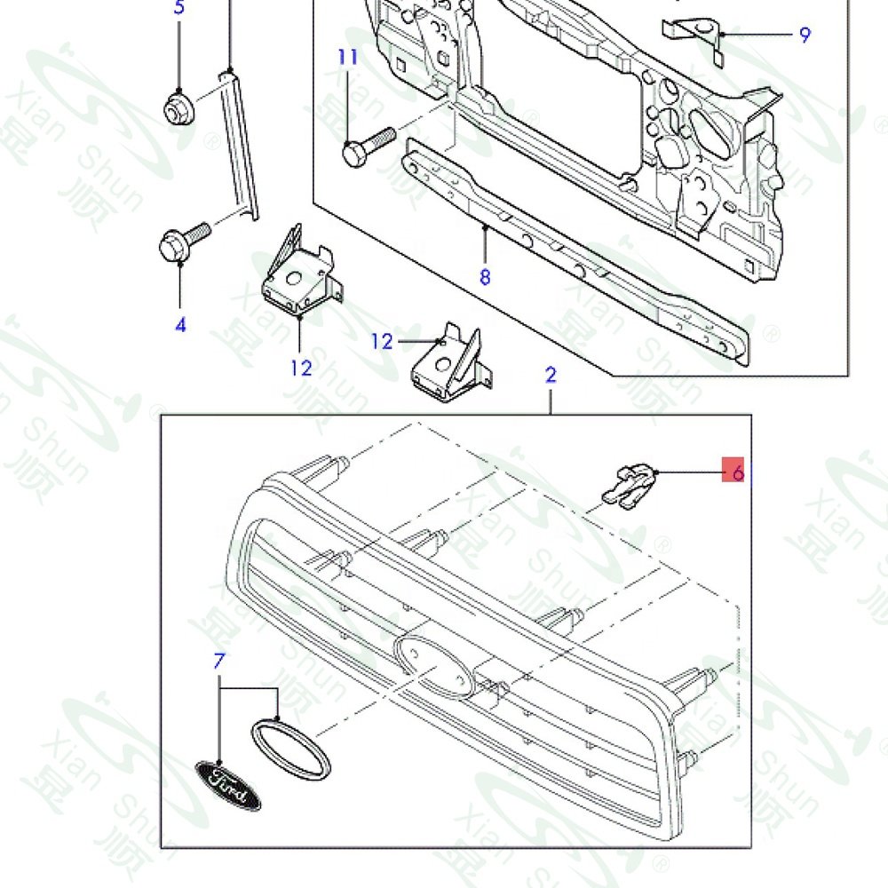 Xian Shun Manufacturer Grille Clip Grill Retainer 13mm*22mm Car Clip Plastic Clips and Fasteners