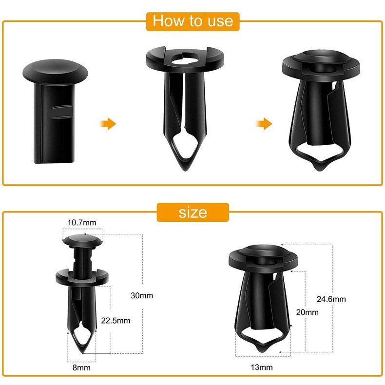 Custom Auto Fastener Clip Self-tapping Screws Fast Wire Gasket Push Bumper Fastener Rivet Clips Body Retainer Clips