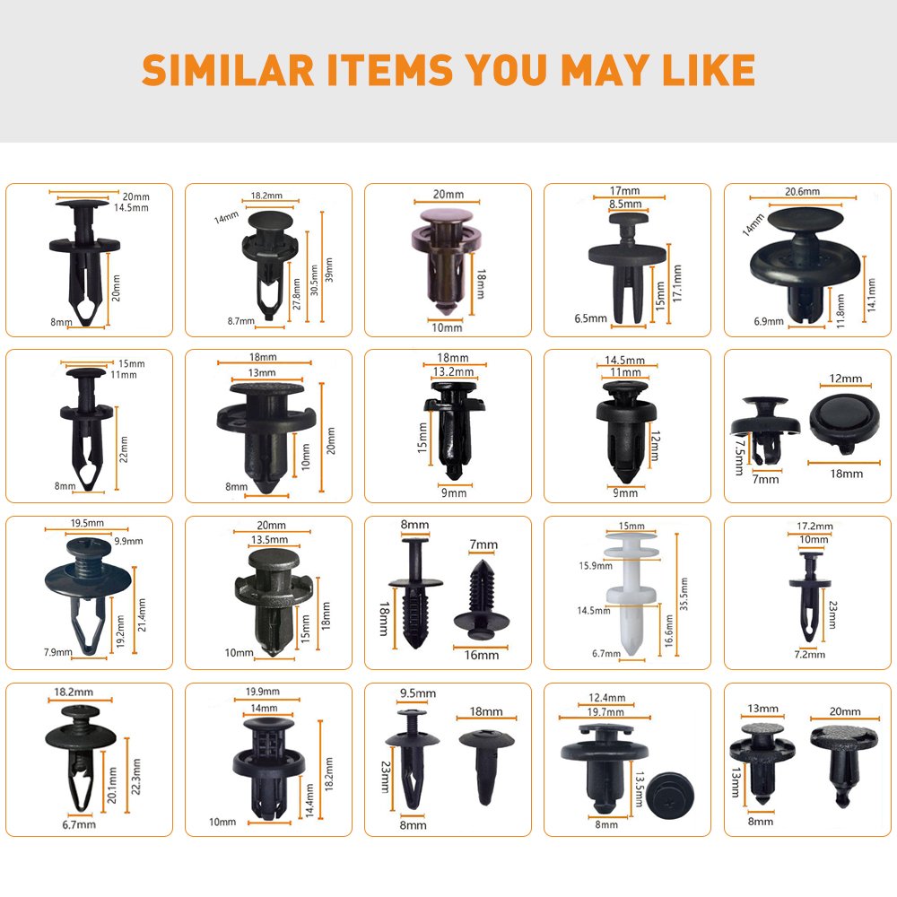 725PCS/box23 kinds Plastic car clips set Mixed auto clips and bumper clips fasteners universal nissan car body push manufacturer