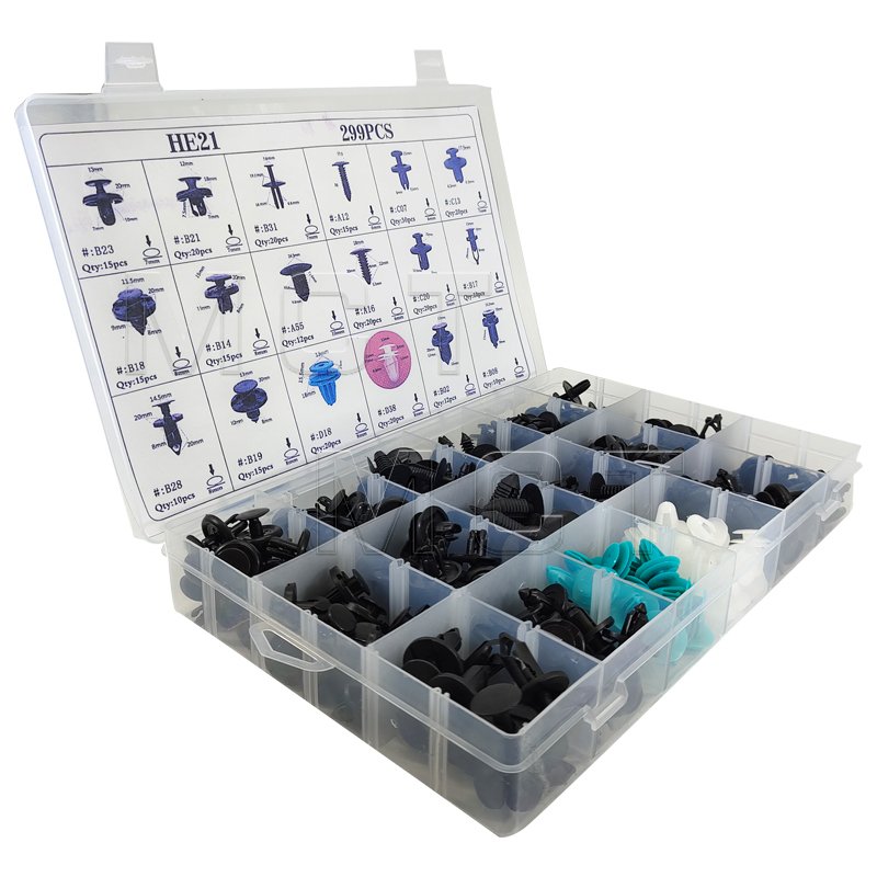 299PCS/set Universal Auto Rivet Clips Plastic Fastener Rivets Clips Set Body Clips Assortment HE21