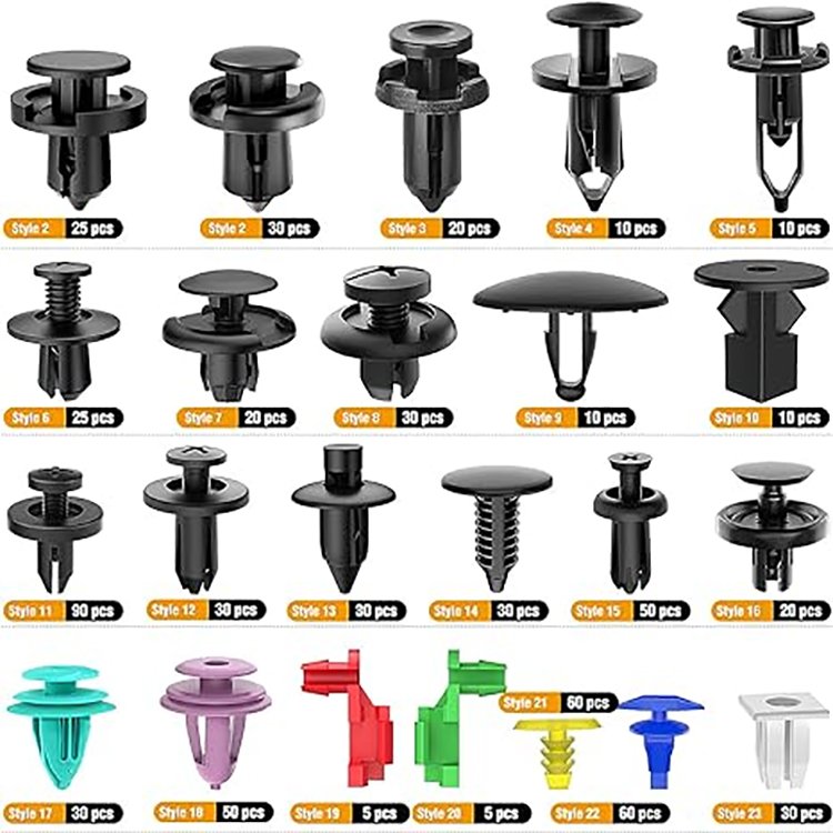 680PCS 23 Kinds Car Plastic Fastener Clips Door Trim Panel Auto Fastener Clip Auto Body Push Retainer Pin Bumper Rivet Set
