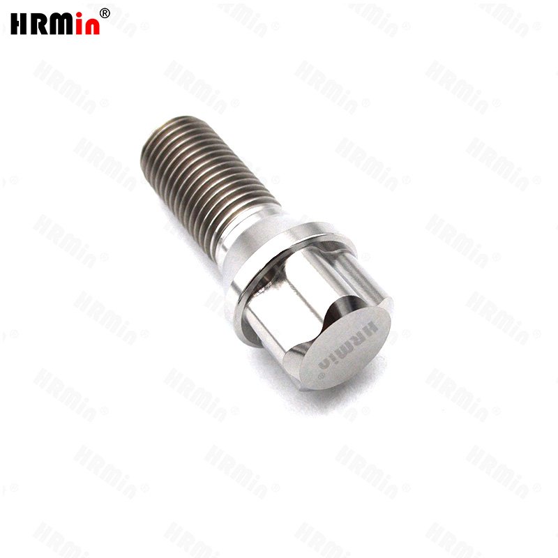 HRmin Silver Color Anti-Theft 60 Degree Cone Seat Gr.5 Titanium Ti-6Al-4V Automobile Vehicle Car Wheel Bolt M14x1.25x28mm