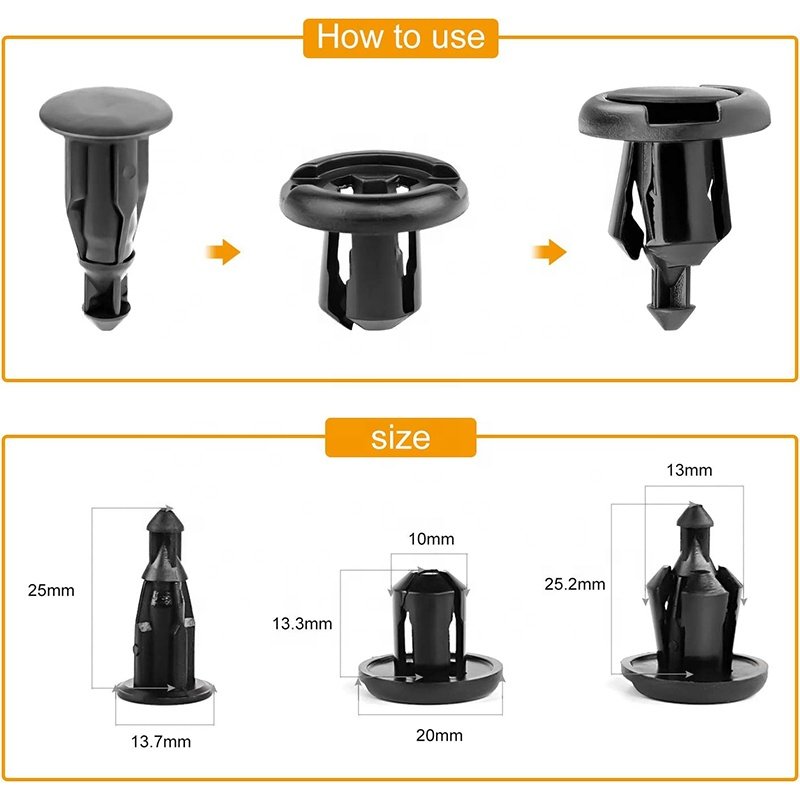Hot Sale Fastener Rivet Clips Kit Nylon Bumper Automotive Assembly Expansion Screws for Honda and Acura Auto Fastener & Clip