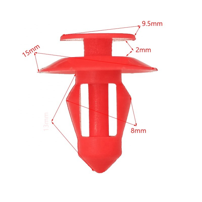 Nylon Car Promotional Rivets, Red Decorative Clip Rivets on the Interior of the Body Panel