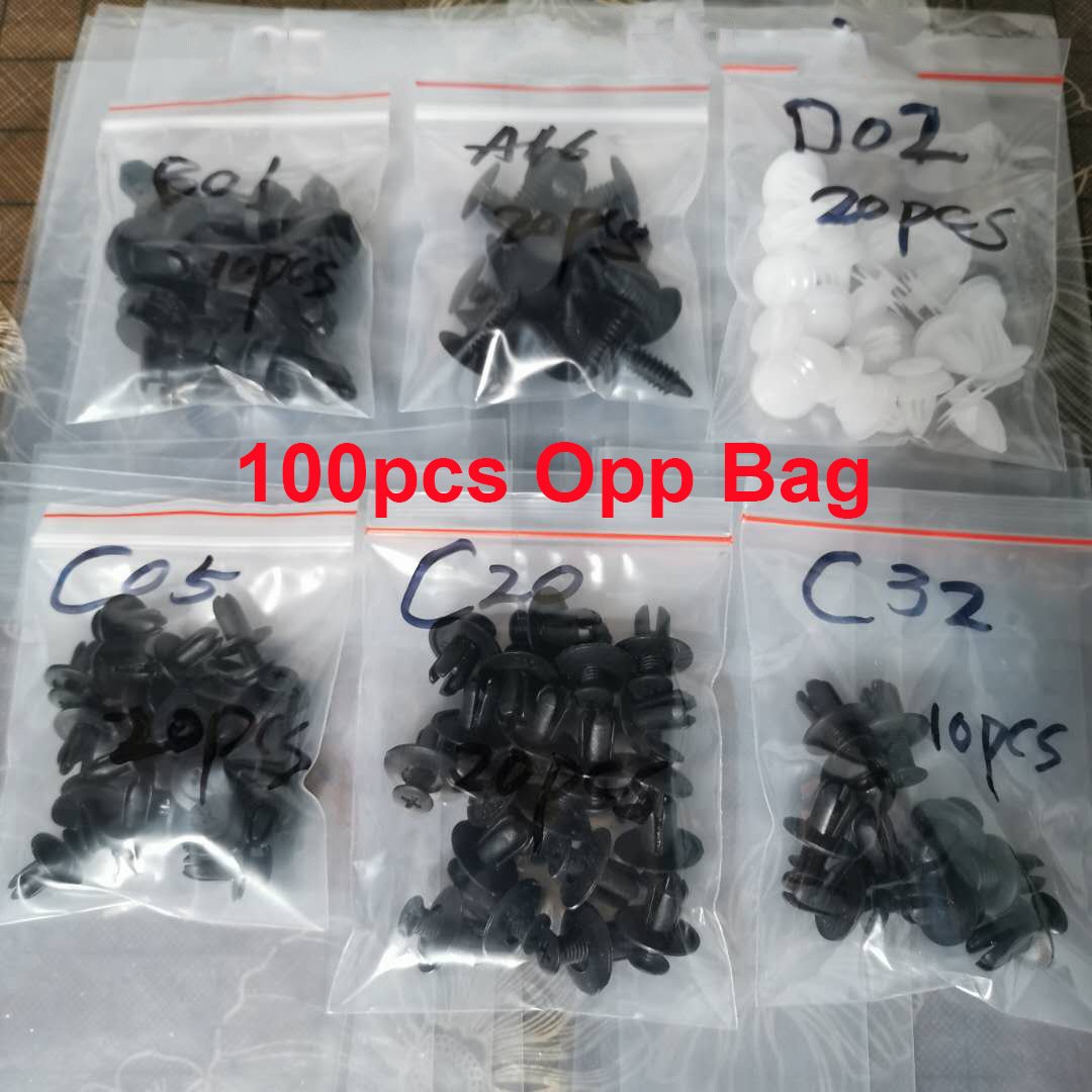 100pcs Mixed Auto Fastener Clip Car Body Retainer Pin Rivet Bumper Door Trim Panel Retainer Car Accessories