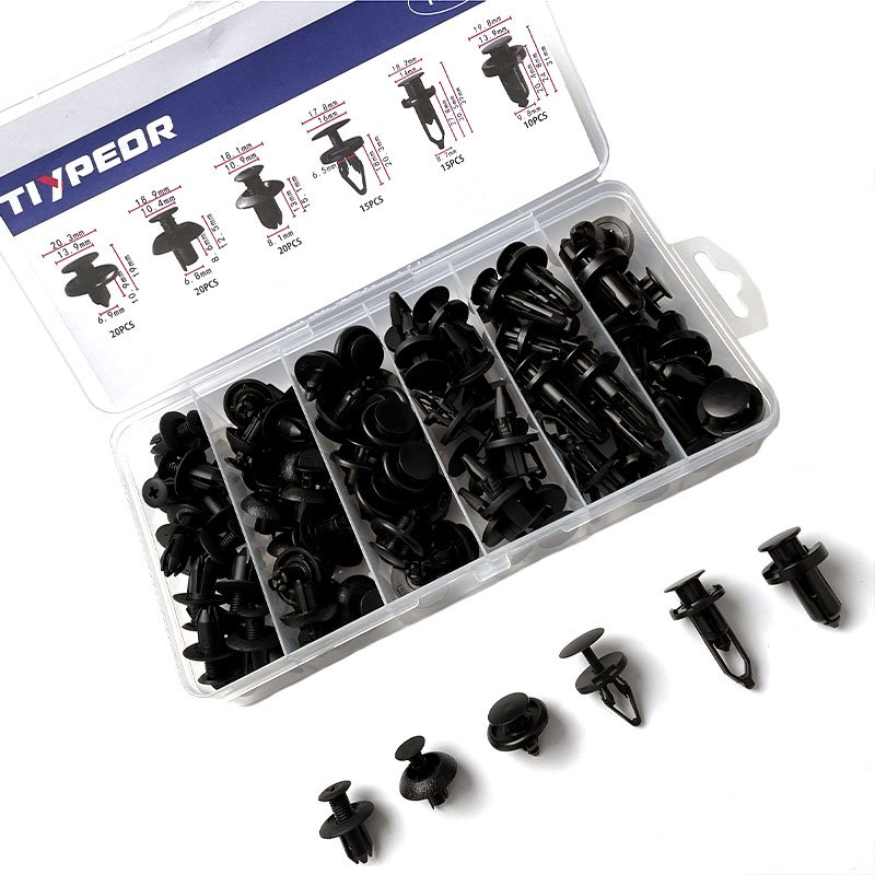 100PCS Universal Car Clips Plastic Fasteners Bumper Set Push Retainer Pin Rivet Bumper Door Trim Panel Fastener Clip Kit