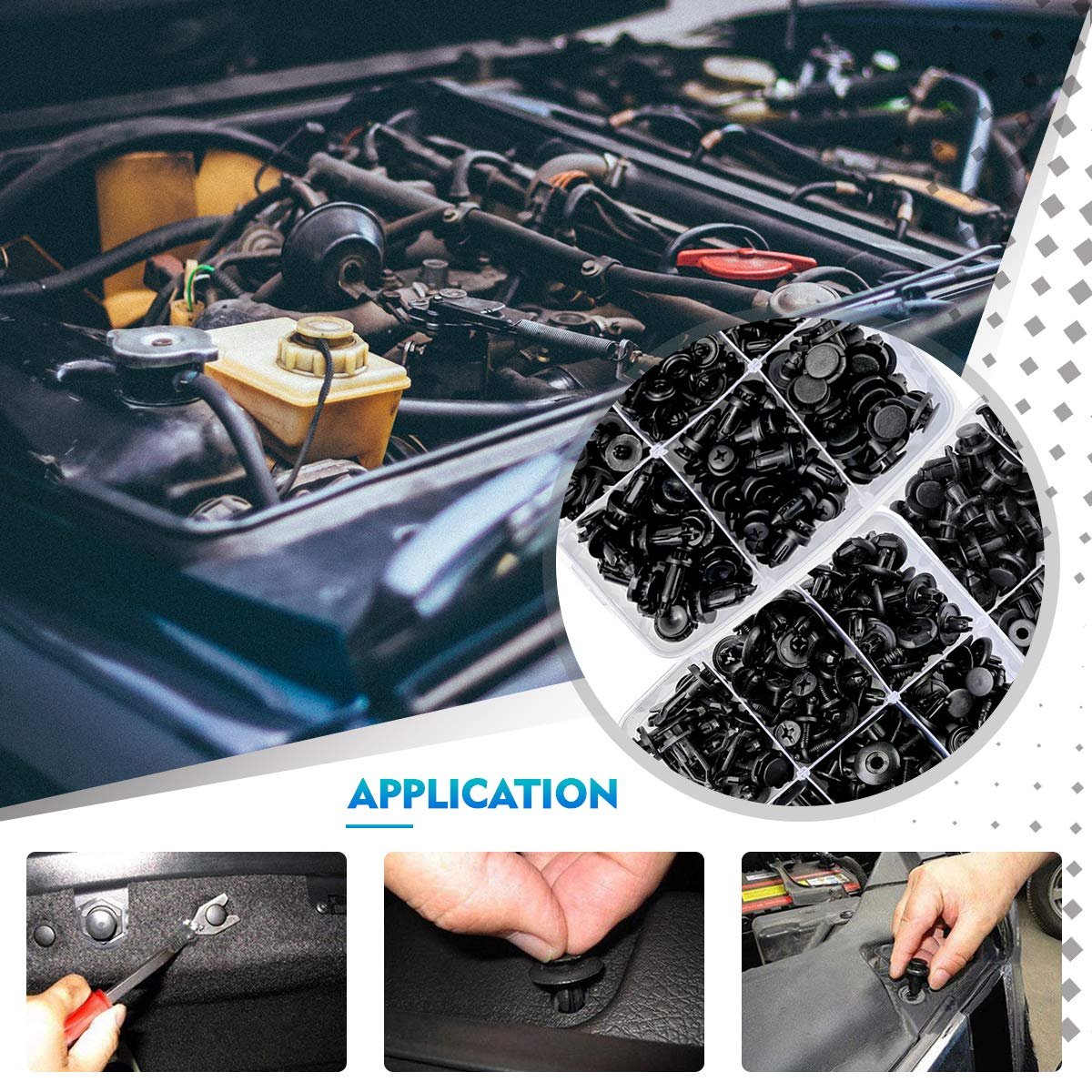 Automotive Nylon Plastic Car Push Retainer Auto Body Fasteners Assortment Clips Rivet Bumper Kit Sets