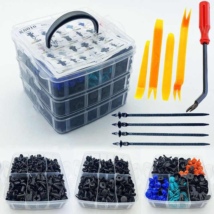 635pcs Automotive Plastic Clips Push Rivets Kit Car Retainer Trim Panel Fasteners Set Door Trim Panel Clips Seatbelt Clip