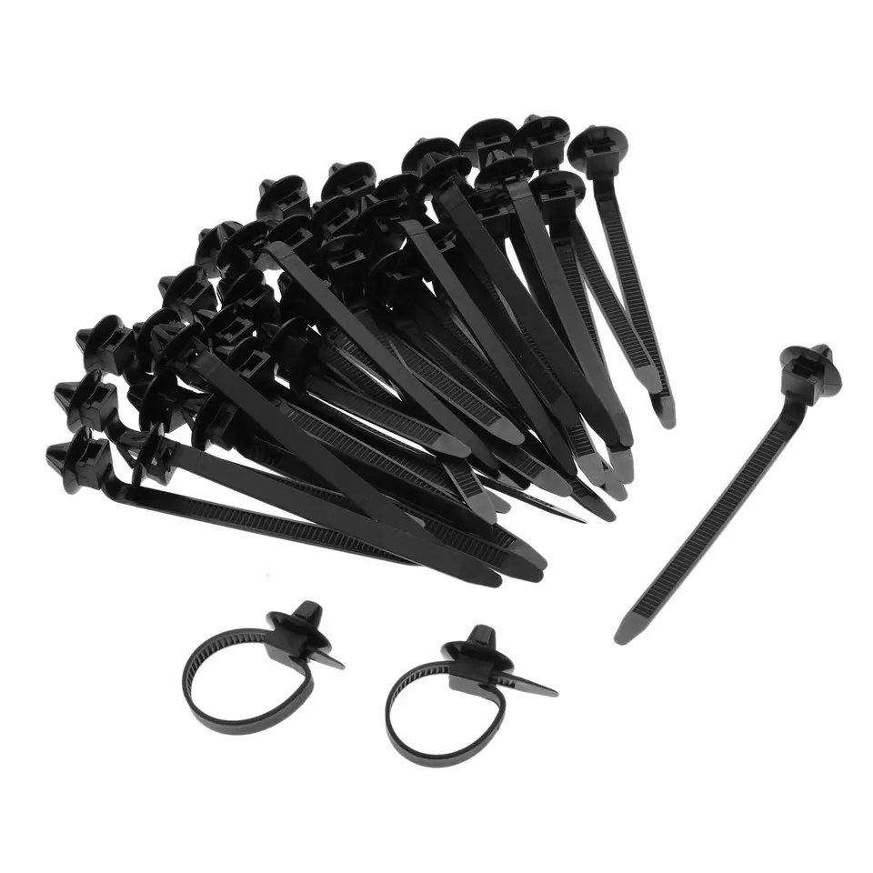 Universal Car Wire Tie Straps Nylon Push Mount Clips Cable Tie Self-Locking Plastic Tie Wrap Fasteners