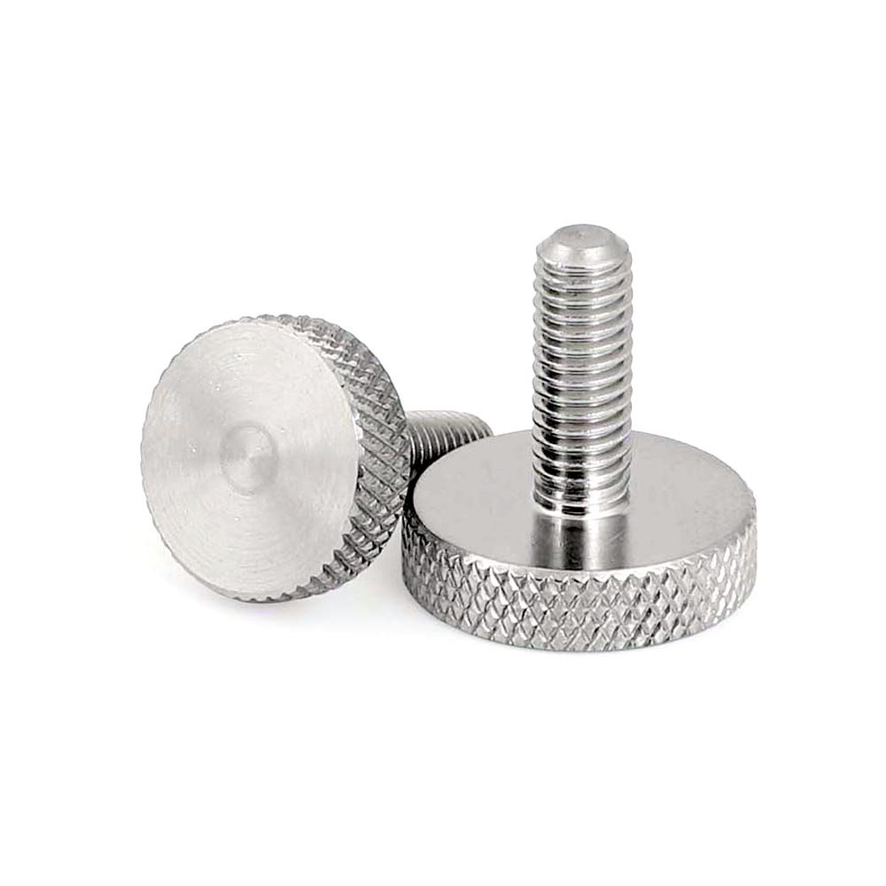 Factory Fastener GB835 DIN653 M3 M4 M5 M6 M8 M10 Knurled Flat Head Hand Tighten Curtain Wall Glass Thumb Bolts Nut