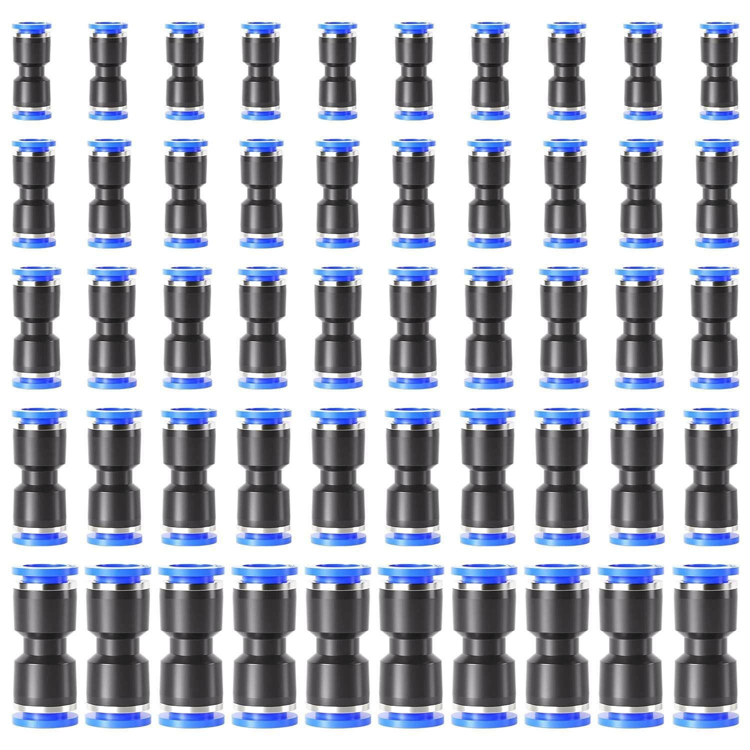 50 pcs Straight Push Connectors Plastic Quick Release Connectors Air Line Fittings