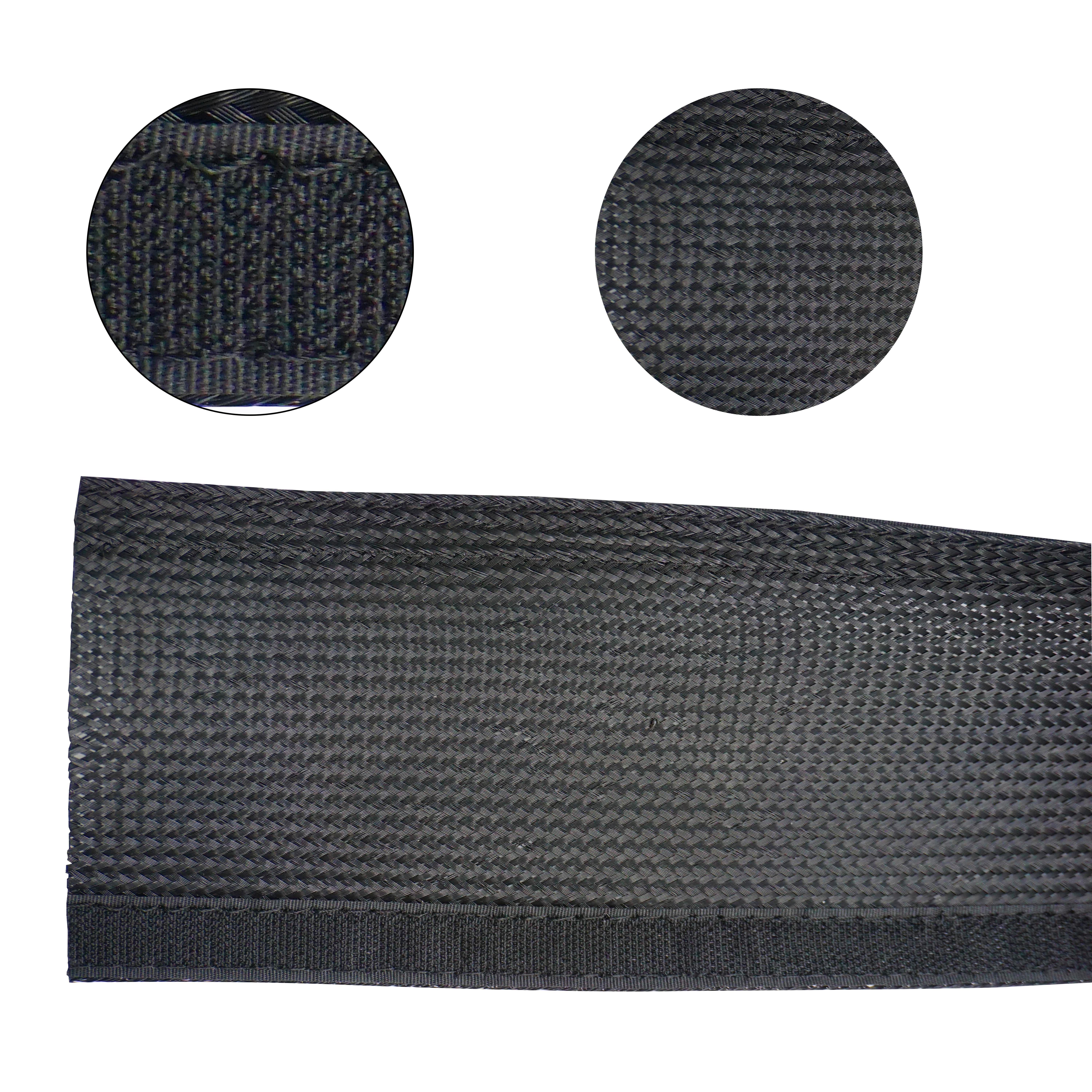 Customize Cable Bundle Sleeves with Hook and Loop Fastener Velcro PET Braided Sleeving for Auto Wire Management