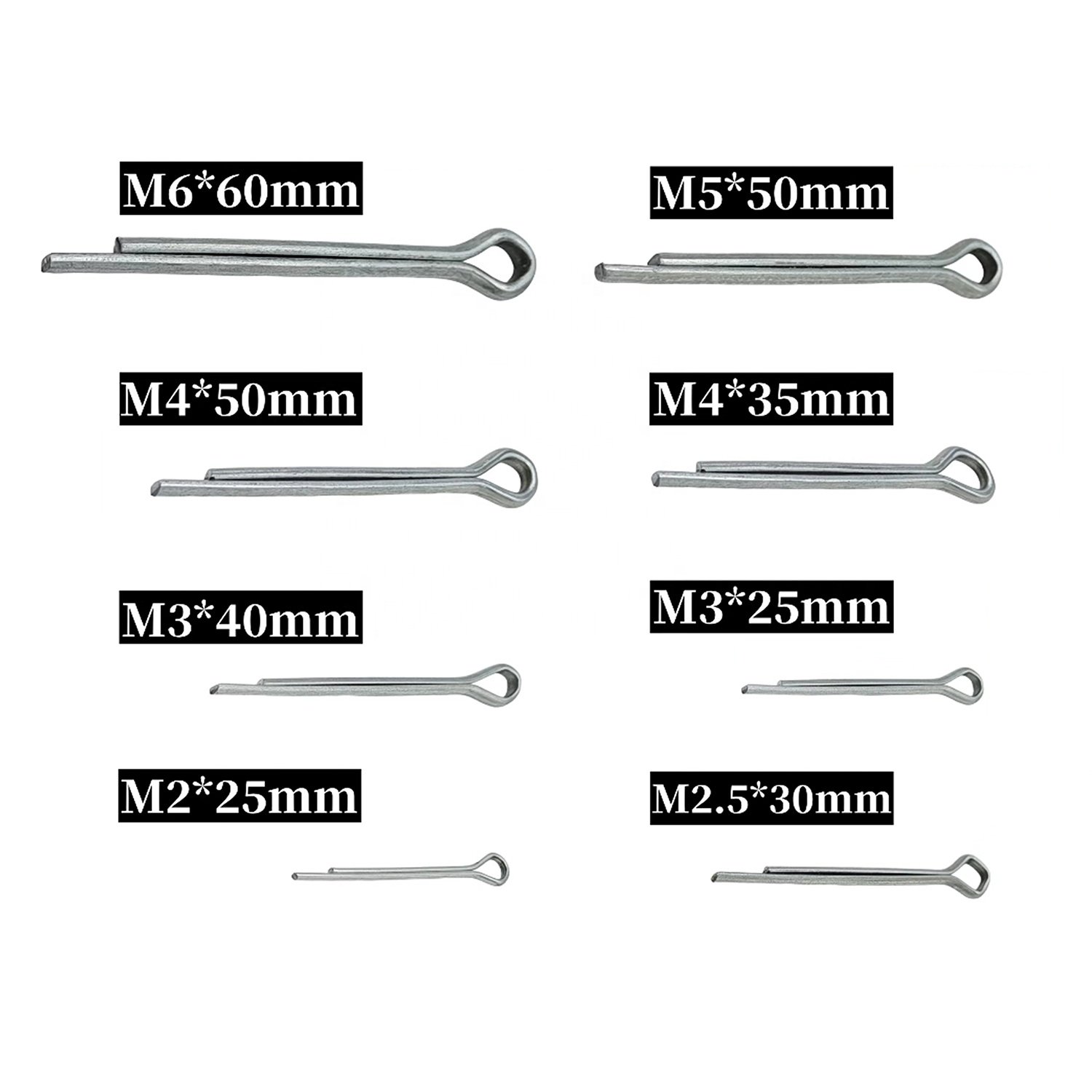 110PCS 8Kinds Cotter Pin Positioning Spring Cylindrical Pin Hollow Pin Stainless Steel Set for Motor Vehicles and Machinery