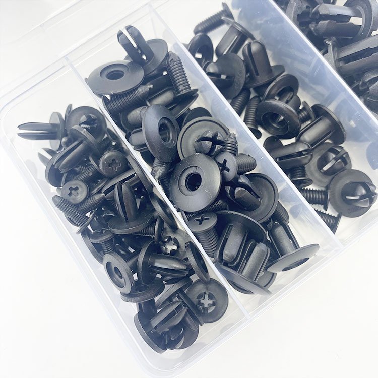 Black Nylon Auto Fastener & Clip Kit Bumper Push Rivet Bumper Fixing Clip Door Trim Panel Clip Fastener