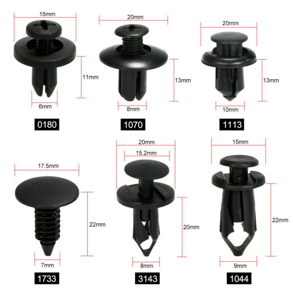 C0314 190pcs Car Clips Body Bumper Fastener Plastic Clips Rivets Panel Fender Push Retainer Universal