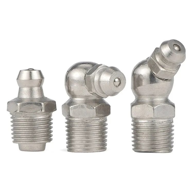 M6 M8 M10 M12 45 90 Degree Grease Fittings Grease Auto Parts Male Thread 304 Stainless Steel Straight Type