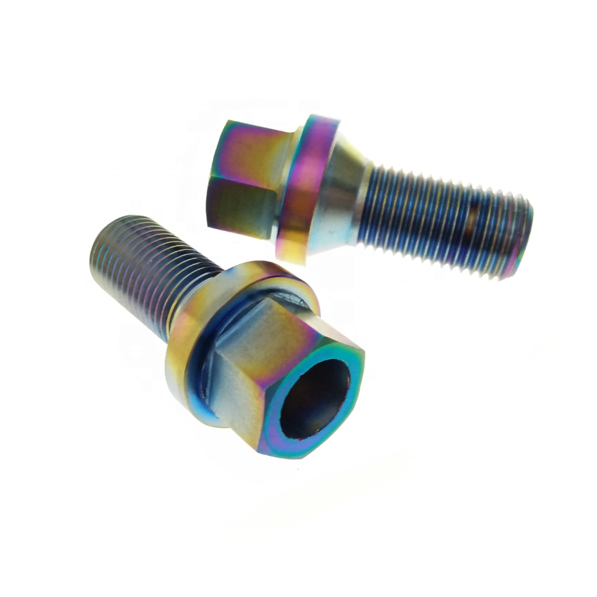 M14 Oxide Titanium Bolts Wheels for Auto Hex Flange Head Fastener