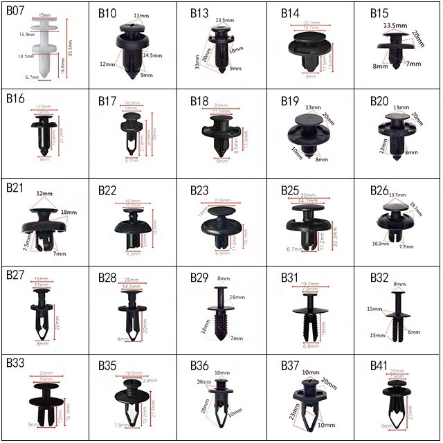 Auto Clip And Plastic Fastener Manufacturer For The Car mixed 200pcs