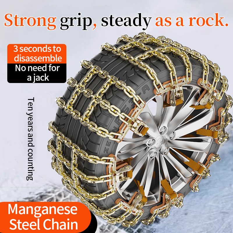 Manganese Steel Anti-Skid Chain New Style Hard Wear-Resistant Wheel Parts for Powerful Ice Breaking