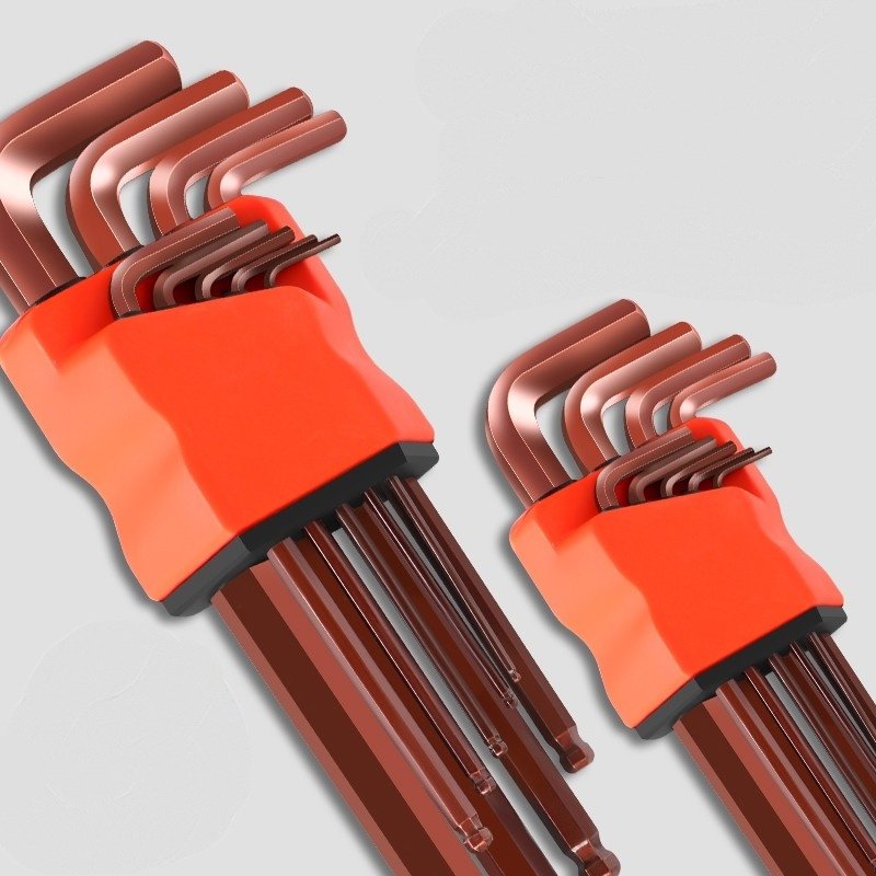 Manufacturer Direct Sales High Hardness CRV Hex Socket 9 pieces Set Material Hex Ball Head Wrench Key Set Metric Hexagon Wrench