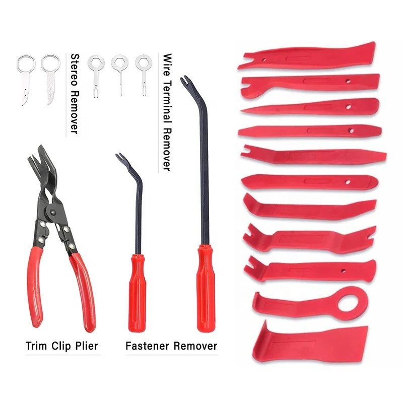 Auto Dashboard Plastic Interior Car Puller Door Panel Pry Clip Plier Trim Radio Removal Car Tool Kit Set