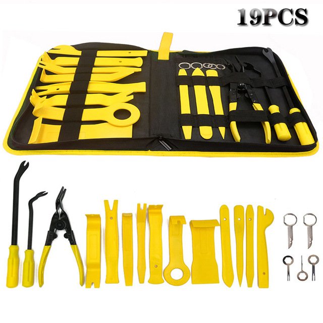Auto Dashboard Plastic Interior Car Puller Door Panel Pry Clip Plier Trim Radio Removal Car Tool Kit Set
