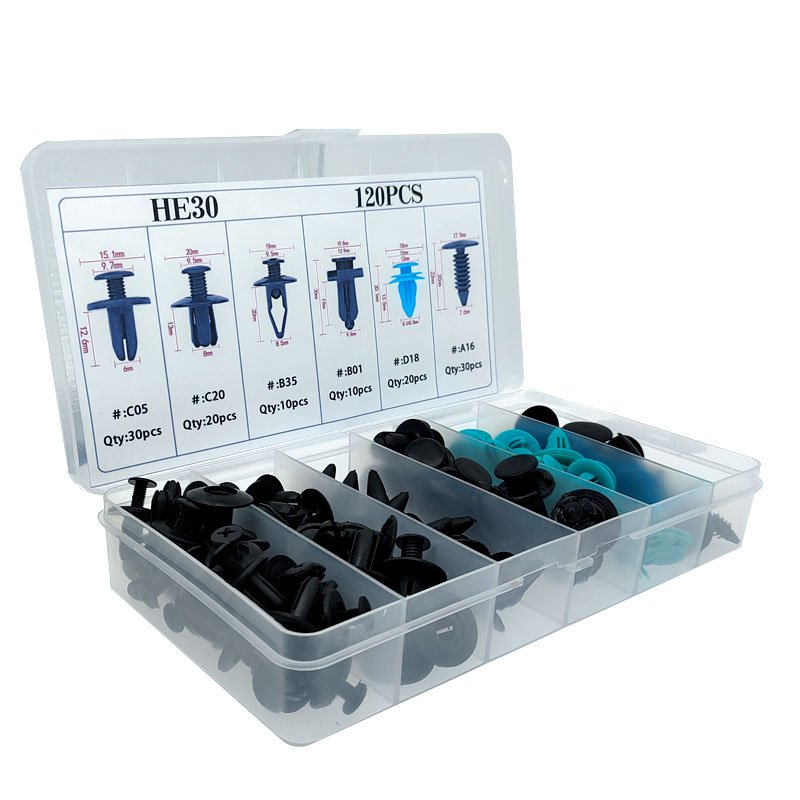 120PCS/set Universal Auto Rivet Clips Plastic Fastener Rivets Clips Set Body Clips Assortment HE30