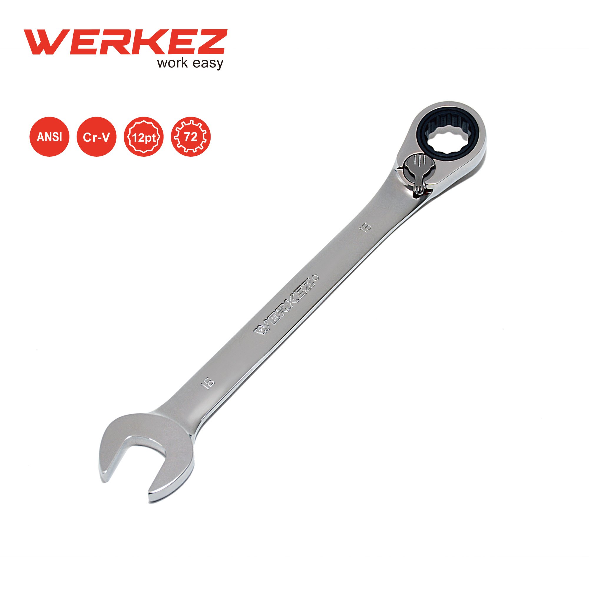 16mm Cr-V Steel Combination Wrench Set Multi-Function Reversible Ratcheting Chrome Finish DIY Grade OEM Customizable Metric